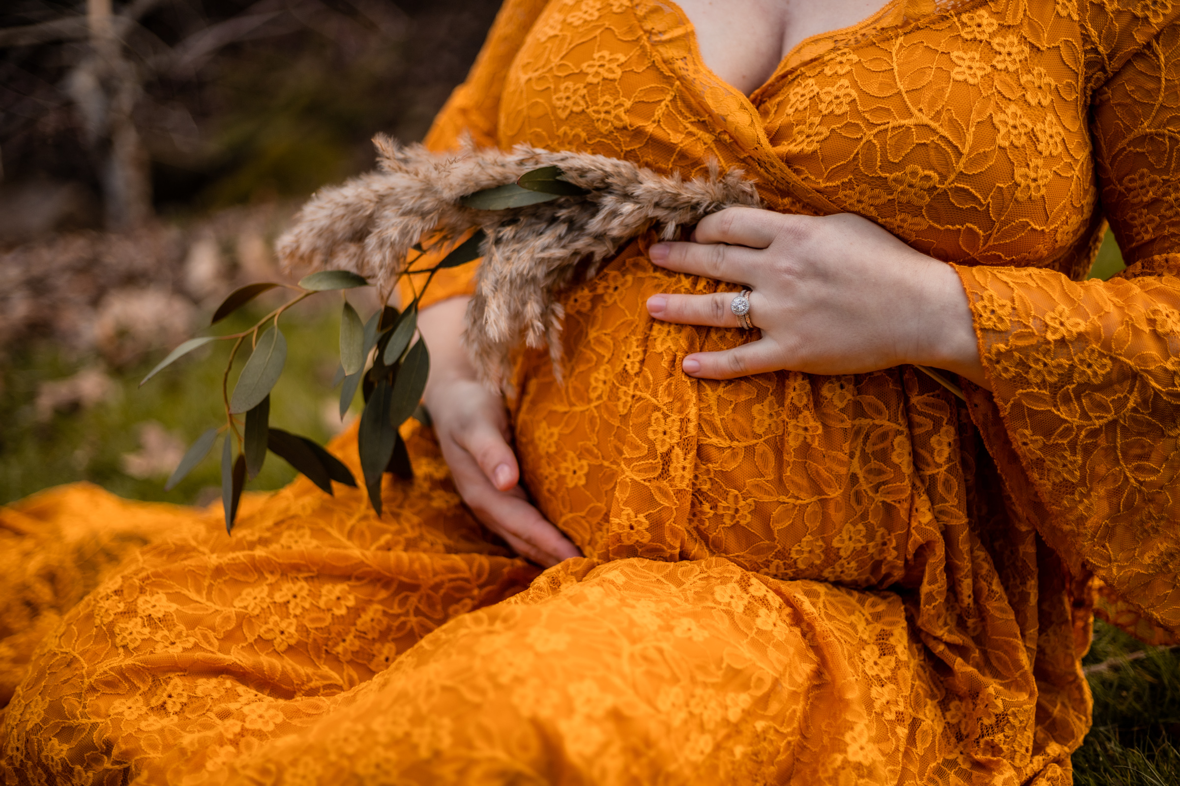 Pregnant belly captured during maternity photos