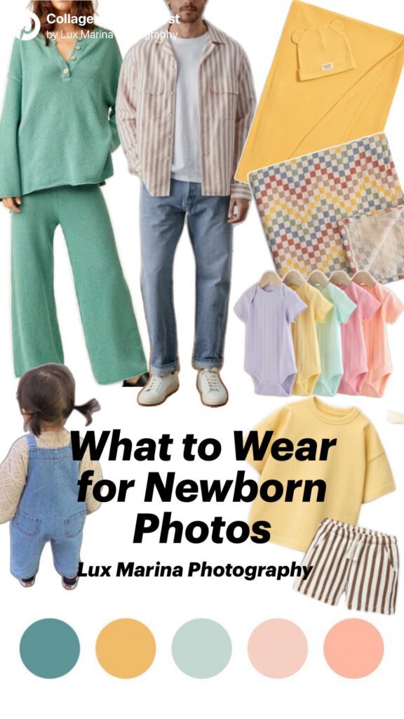 Colorful examples of what to wear for newborn session with Eugene Oregon based photographer Lux Marina Photography