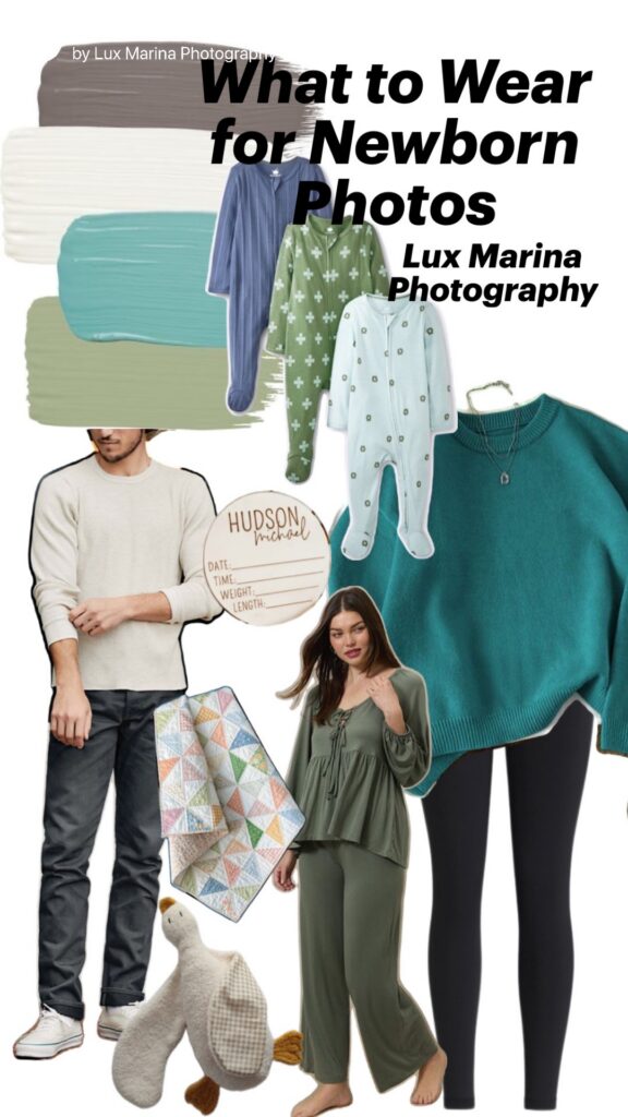 Earthy outfits for newborn photos with Eugene Oregon based newborn photographer Lux Marina Photography